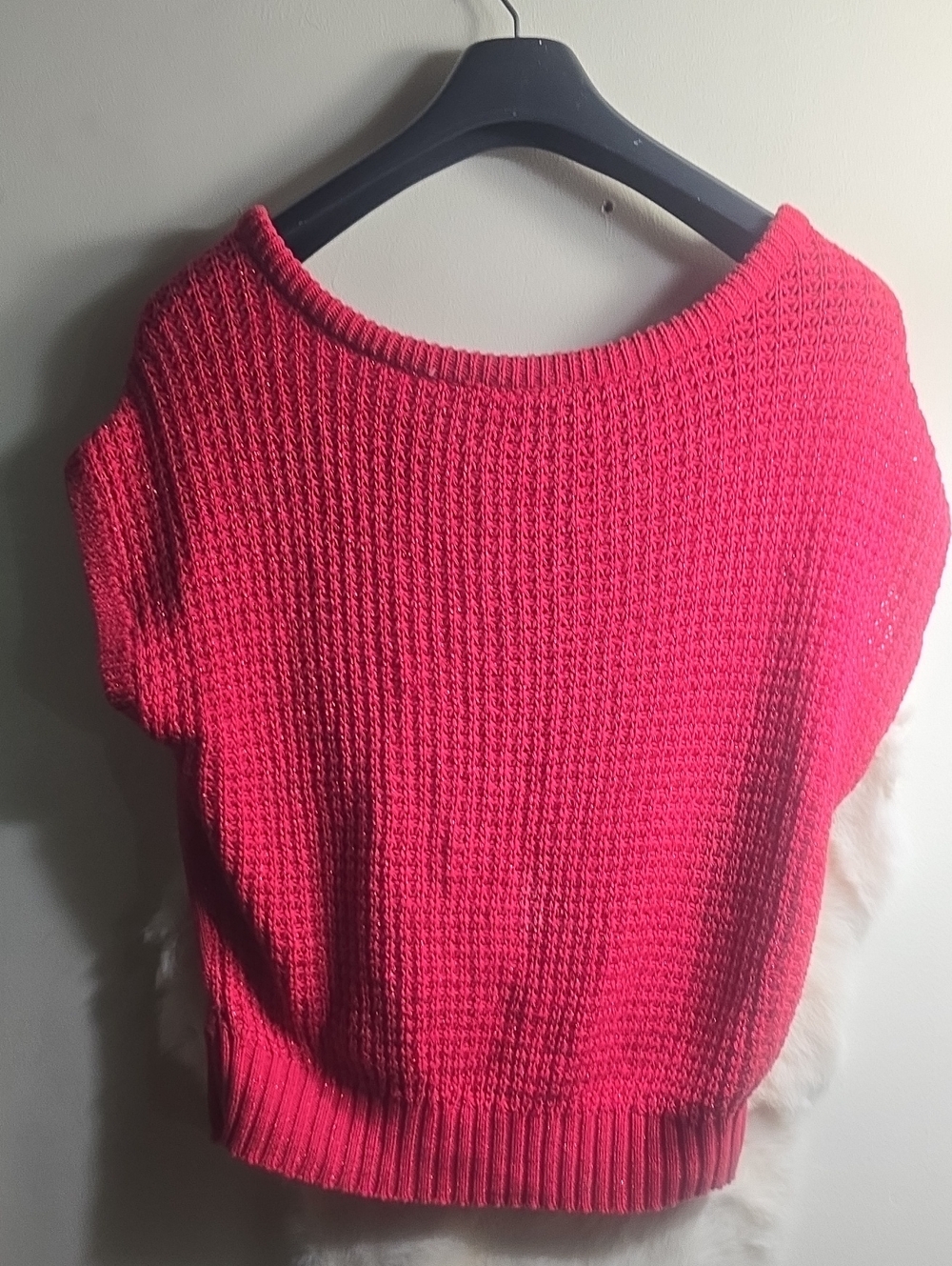 Charlotte Butterfly Short Sleeve Metalic & Open Back Sweater  Top